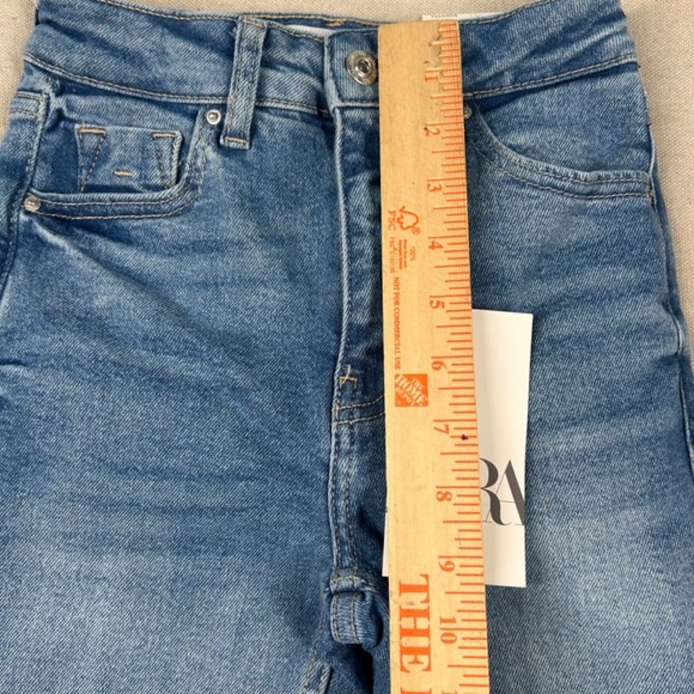 Zara Jeans Womens 0 Flare‎ Fit High Rise Stretch Medium Wash Bell Bottoms Disco - Picture 12 of 14